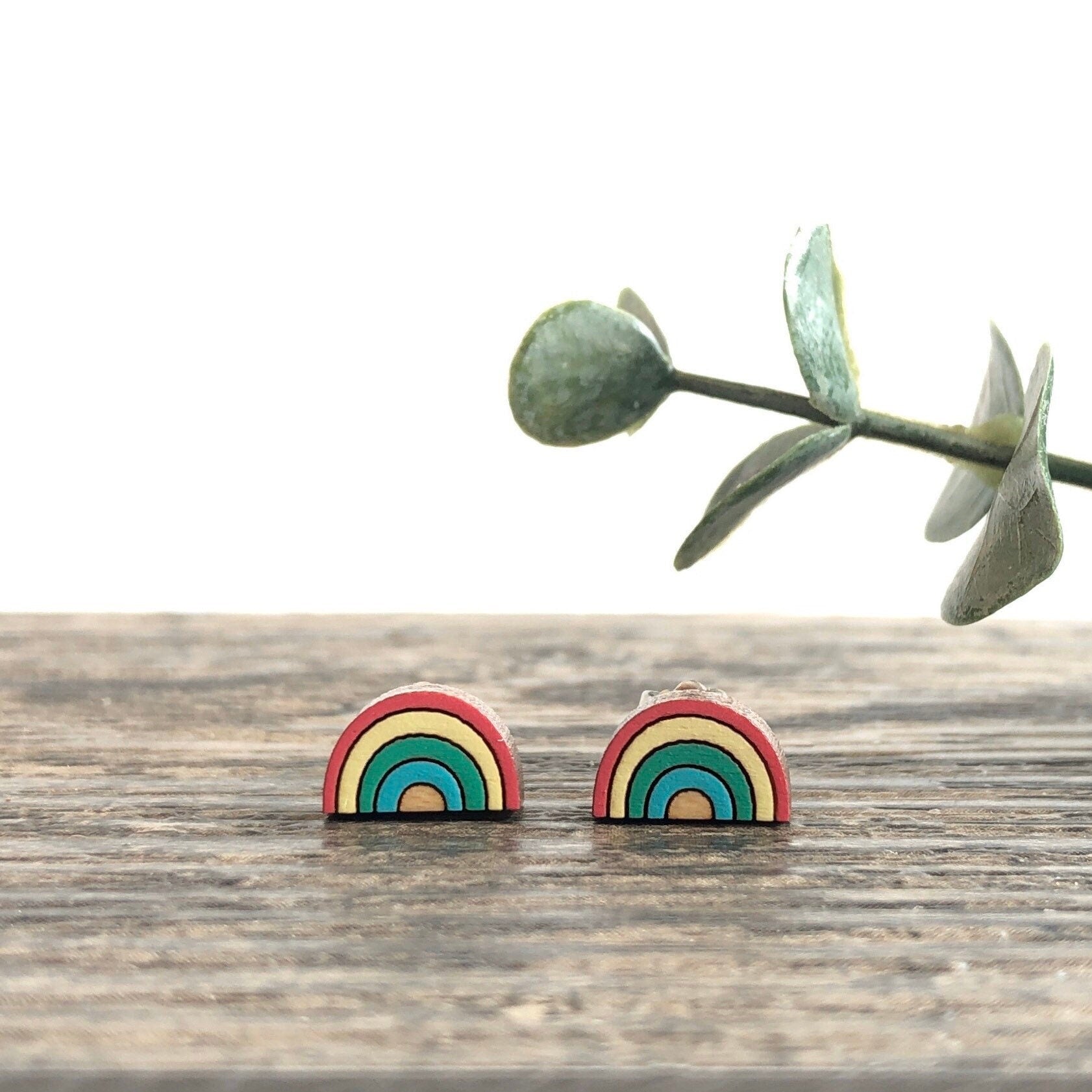 Anna rainbow earrings - bright | Earrings | enamel earrings | acorn & will
